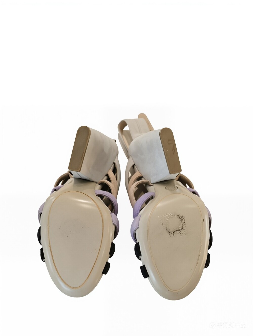 Dries Van Noten grey black lavander strappy sandals - Picture 8 of 12